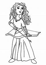 Coloring Pages Merida Bow Arrow Princess Prepare Her Getcolorings Color Getdrawings Colorings sketch template