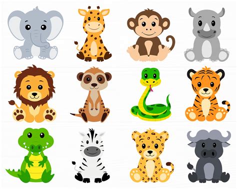 safari animales svg paquete animales svg animales bebes svg etsy espana