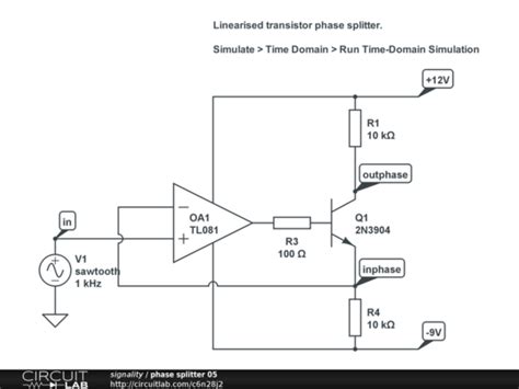 phase splitter  circuitlab