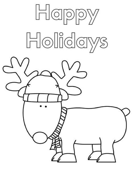 printable happy holidays coloring pages  image shows  holiday