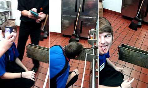 teen mcdonalds employee licks grease trap twice in 5 bet daily mail online