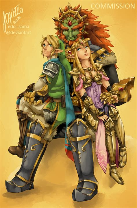 [commission] Link Zelda And Ganondorf Cuddle By Edo Sama On Deviantart