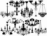 Chandeliers Set Vector Preview Lamp sketch template