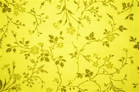 yellow floral print fabric texture picture  photograph