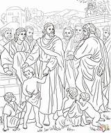 Jesus Coloring Children Pages Printable Disciples Drawing Kids Color Knocking Door Back Nazareth Little Sheets Public Rejected Emmaus Luke Supercoloring sketch template