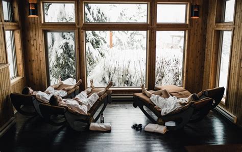 scandinave spa  winter whistler bc crystal lodge