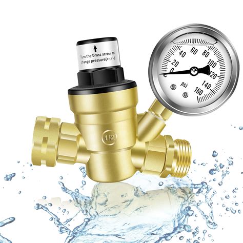 buy yumpanda rv water pressure regulator  gaugeadjustable brass lead  water hose