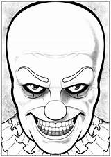 Halloween Coloring Pages Clown Color Printable Masque Drawing Choose Board Horrible Adults Scary Draw sketch template