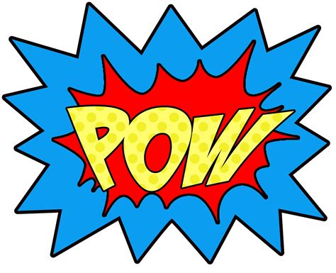 superhero pow signs clipart
