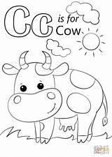 Letter Coloring Cow Pages Printable Preschool Alphabet Color Crafts Letters Toddlers Worksheets Colouring Toddler Preschoolers Farm Print Supercoloring Printables Drawing sketch template