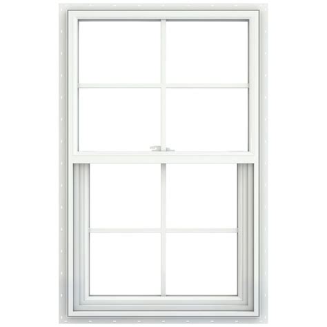 jeld wen        vinyl  construction white single hung window   single