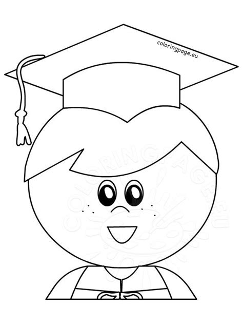 boy graduate graduation printable coloring page