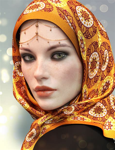 dforce x fashion floral hijab for genesis 8 female s daz 3d