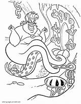 Ursula Coloring Pages Disney Printable Mermaid Villains Witch Colouring Sheets Villain Book Onlycoloringpages sketch template