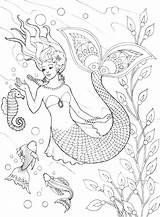 Mermaid Coloring Pages Little Realistic Print Drawing Adults Baby Getcolorings Getdrawings Cute Enchanting Color sketch template