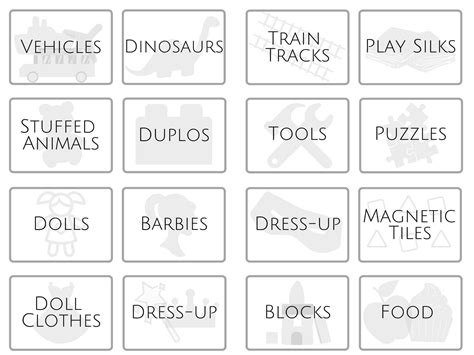 large printable toy labels  organizing playroom instant