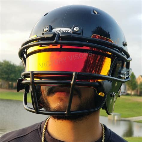 red football helmet visor  quick release clips fits schutt riddell