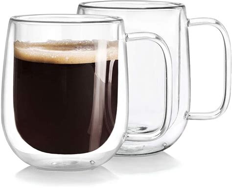 clear coffee mug double wall insulated coffee cup mug 12 oz 350ml ebay
