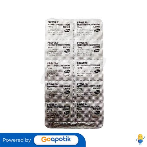 provera  mg blister  tablet kegunaan efek samping dosis