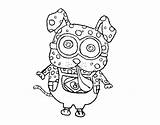 Coloring Minion Dog Coloringcrew sketch template