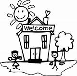 Coloring Welcome Back School Pages Building Elementary Printable Preschool Church Drawing Color Empire State Getcolorings Pen Pa Getdrawings Mom sketch template