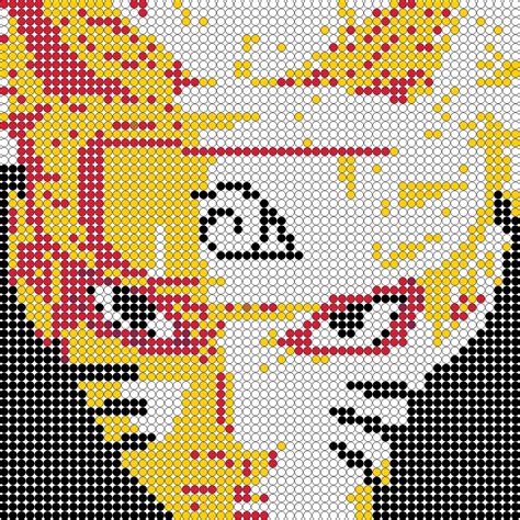 anime face pixel art grid