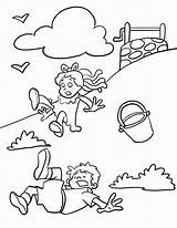 Nursery Coloring Pages Jill Jack Rhymes Kids Rhyme Printable Little Worksheets Preschool Colouring Sheets Color Activities Popular Fall Story Crafts sketch template