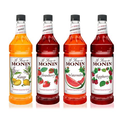 buy monin monin syrup summer variety pack fruit flavored syrup mango strawberry raspberry