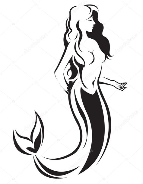 mermaid silhouette stock vector  gagu