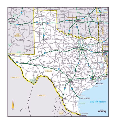 large roads  highways map   state  texas texas state usa maps   usa maps