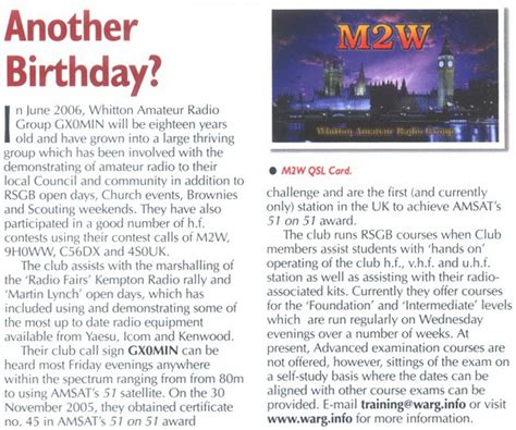 Whitton Amateur Radio Group News May 2006