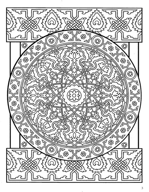 dover decorative tile coloring book coloring pages  grown ups cool