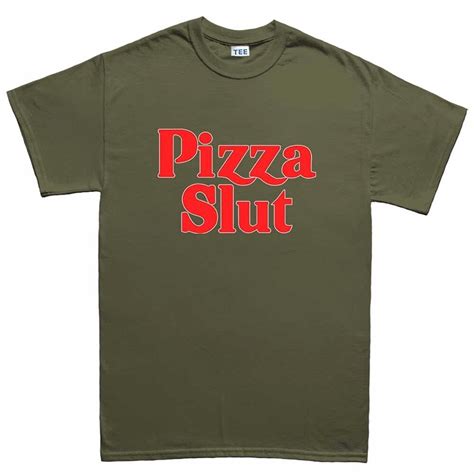 Fashion And Wot Shirt Free Shipping Men S O Neck Pizza Slut Funny Mens