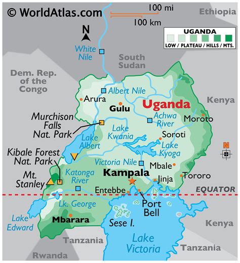 uganda map geography  uganda map  uganda worldatlascom
