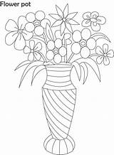 Pot Flower Drawing Coloring Vase Flowers Pages Plant Line Easy Printable Kids Drawings Print Draw Kid Pots Shading Simple Beautiful sketch template