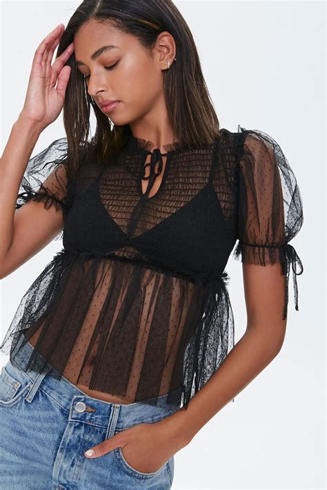 sheer dotted top