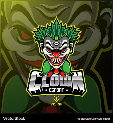 clown sport mascot logo design royalty  vector image