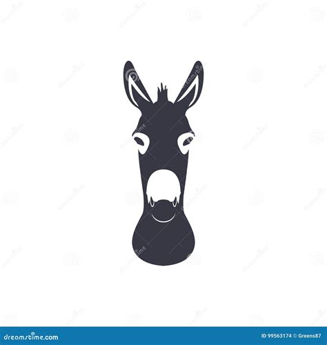 dark blue silhouette head   donkey stock vector illustration