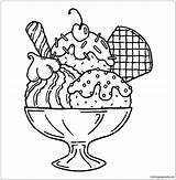 Sundae Whipped Sundaes Wafer Scoops Donuts Coloringpagesonly Surfnetkids Kid sketch template