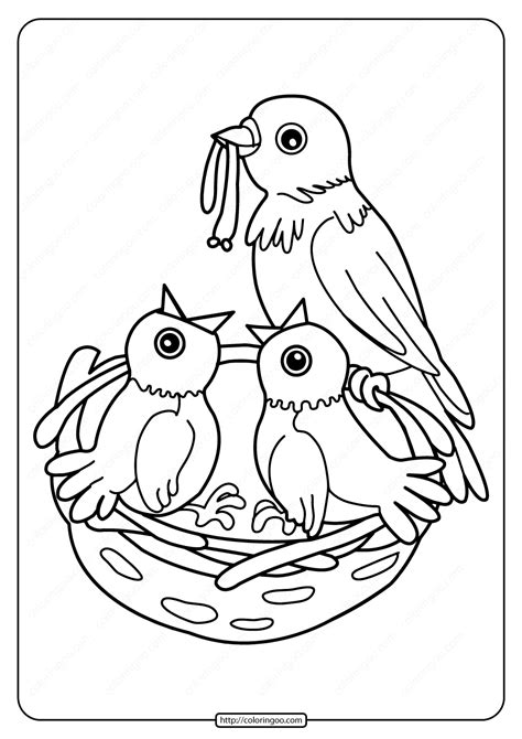 birds  nest coloring page coloring pages