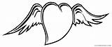 Coloring4free Wings Heart Coloring Pages Kids Related Posts sketch template