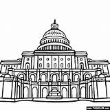 Coloring Landmarks Famous Pages Places Landmark Colouring American Washington Capitol B1 sketch template