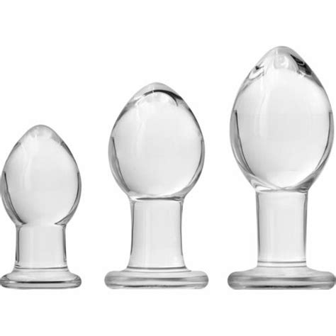 Crystal Glass Dildo Butt Plug Sex Toy Ass Trainer Set Adult Anal Plugs