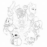 Undertale Coloring Characters Sketch Pages Template Main sketch template