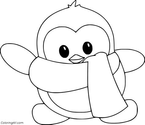printable penguin coloring pages  vector format easy