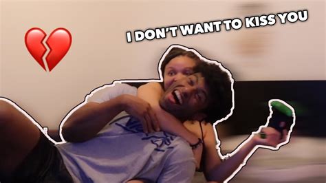 i don t want to kiss you prank on girlfriend gets crazy youtube
