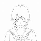 Ayano Aishi Colouring sketch template