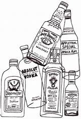 Drawing Bottle Bottles Alcohol Liquor Drawings Vodka Tumblr Easy Line Sketch Pages Glass Color Coloring Dessin Cola Illustration Beer Para sketch template