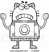 Robot Cat Mad Clipart Cartoon Thoman Cory Vector Outlined Coloring Illustration Royalty Evil 2021 sketch template