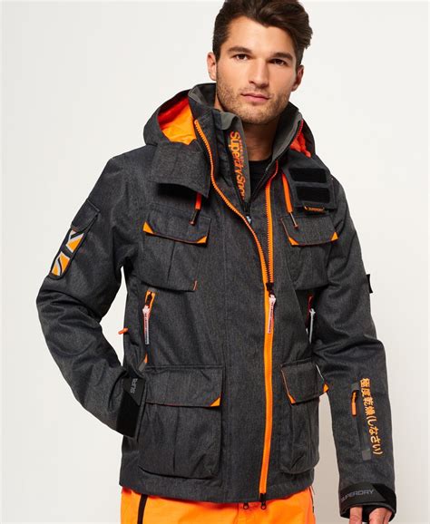 mens ultimate snow service jacket  black grit superdry